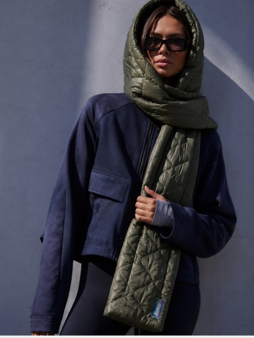 FP Movement by Free People Quilted Olive Green Scarf